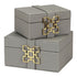 Grey Leather Box Set Geo